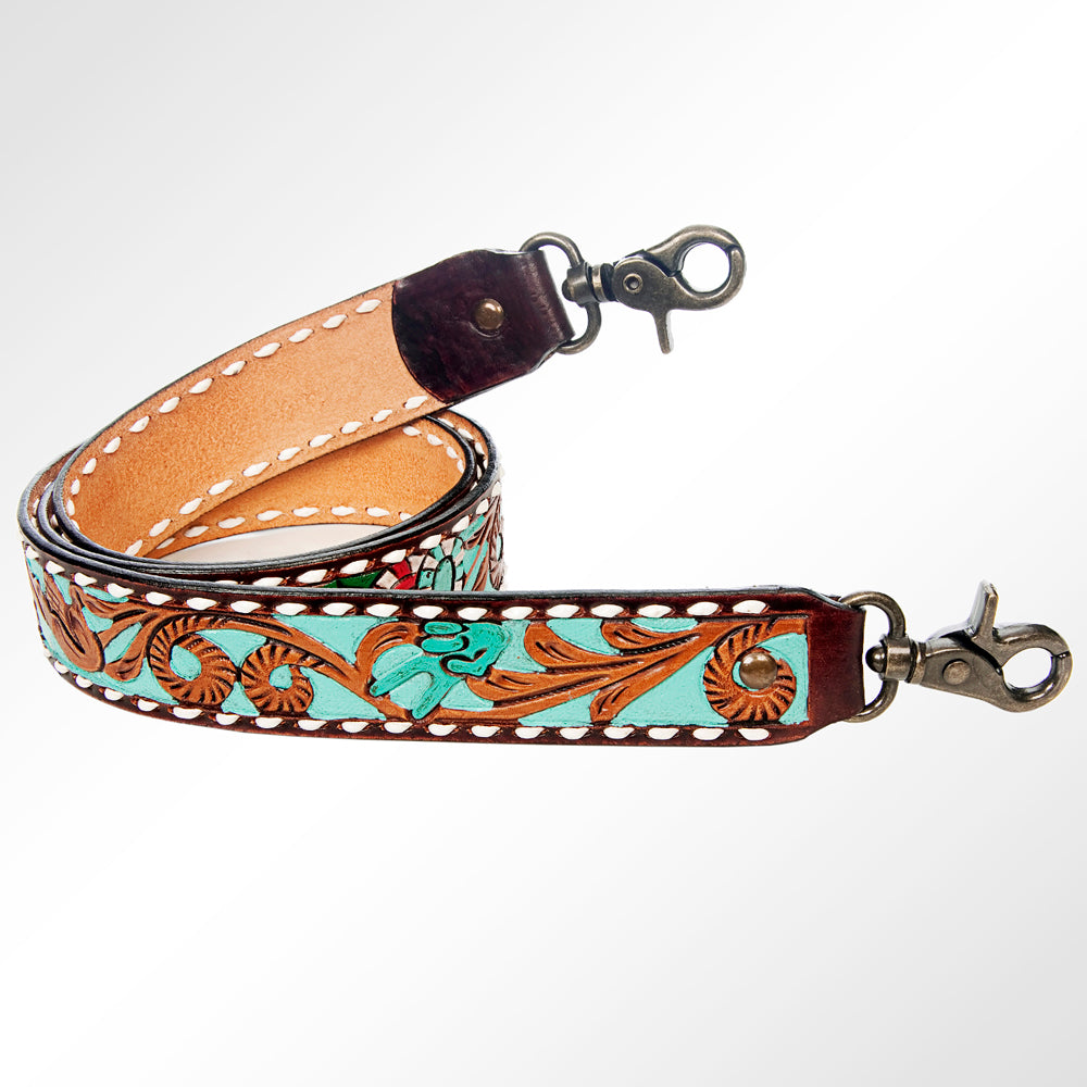 American Darling ADSTF145 Hand Tooled Genuine Leather Crossbody Handle Strap For Bags