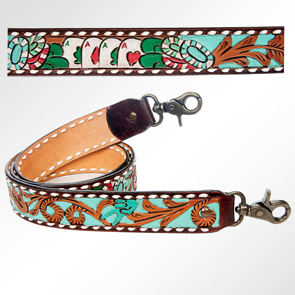 American Darling ADSTF145 Hand Tooled Genuine Leather Crossbody Handle Strap For Bags