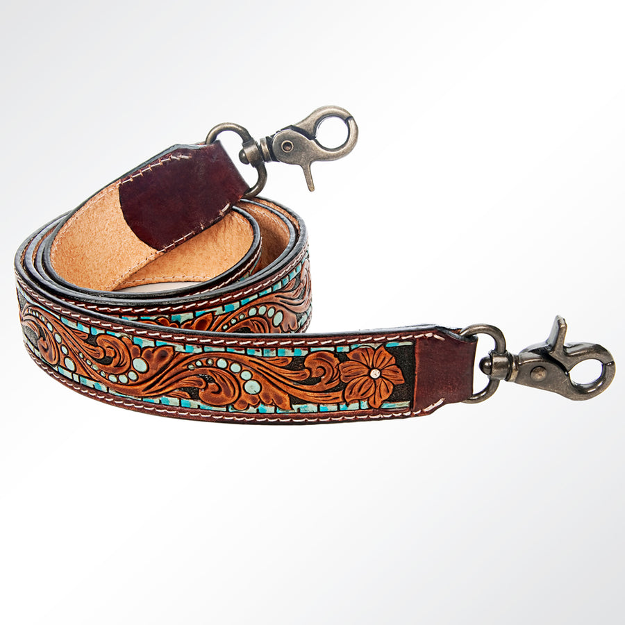 American Darling Hand Tooled Genuine Leather Crossbody Handle Strap for Bags Phone Wallet Purse Clutch
