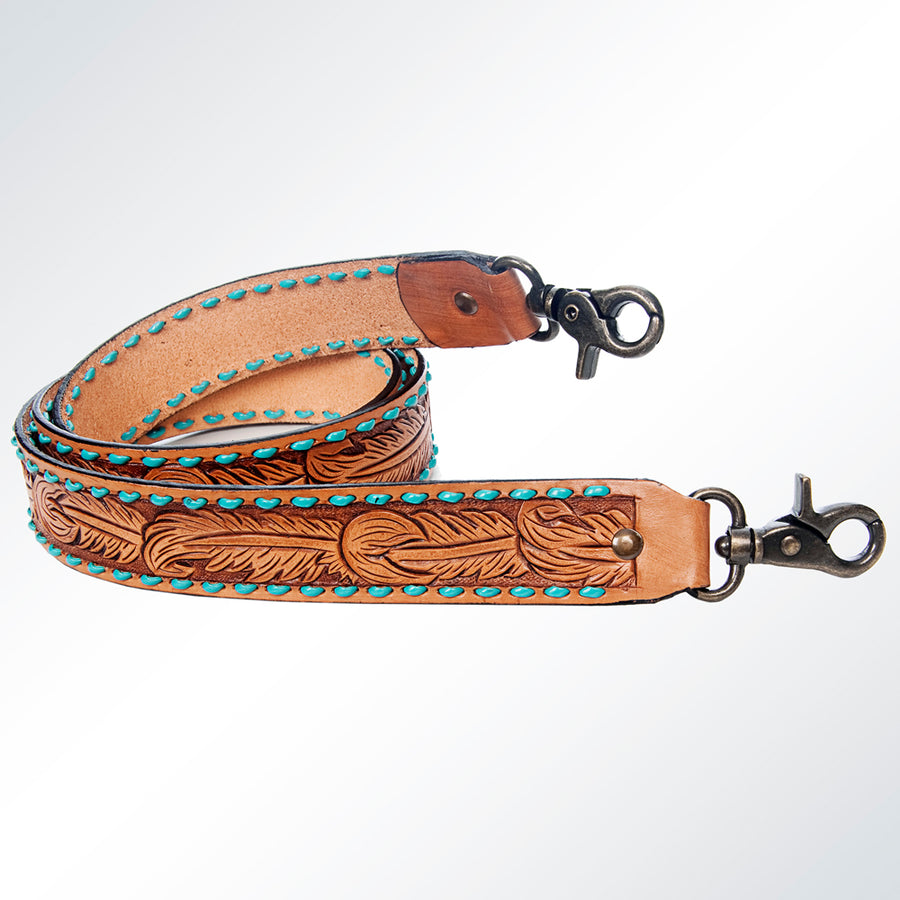 American Darling Hand Tooled Genuine Leather Crossbody Handle Strap for Bags Phone Wallet Purse Clutch