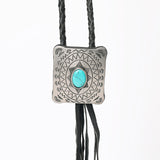 American Darling ADJW101B Braided Genuine Leather Jewelry Necklace with Concho