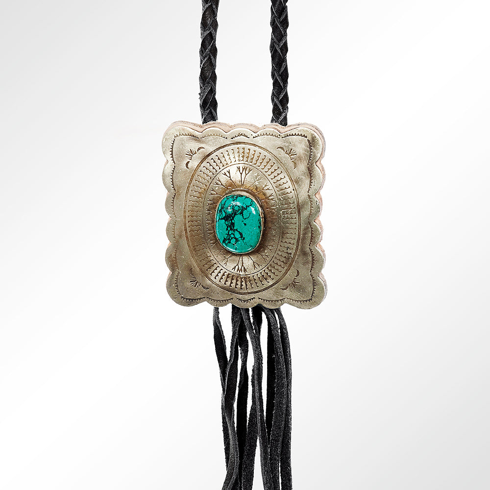 American Darling ADJW101B Braided Genuine Leather Jewelry Necklace with Concho