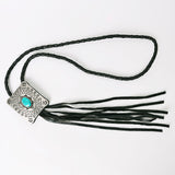 American Darling ADJW101B Braided Genuine Leather Jewelry Necklace with Concho