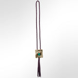 American Darling ADJW101C Braided Genuine Leather Jewelry Necklace with Concho