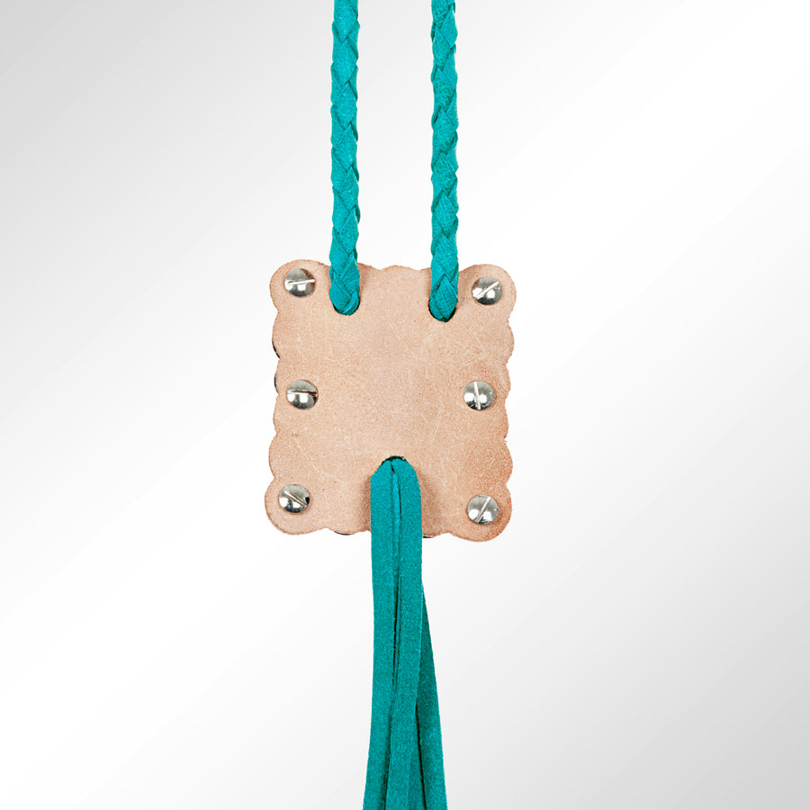 American Darling ADJW101D Braided Genuine Leather Jewelry Necklace with Concho