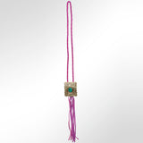 American Darling ADJW101E Braided Genuine Leather Jewelry Necklace with Concho