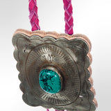 American Darling ADJW101E Braided Genuine Leather Jewelry Necklace with Concho