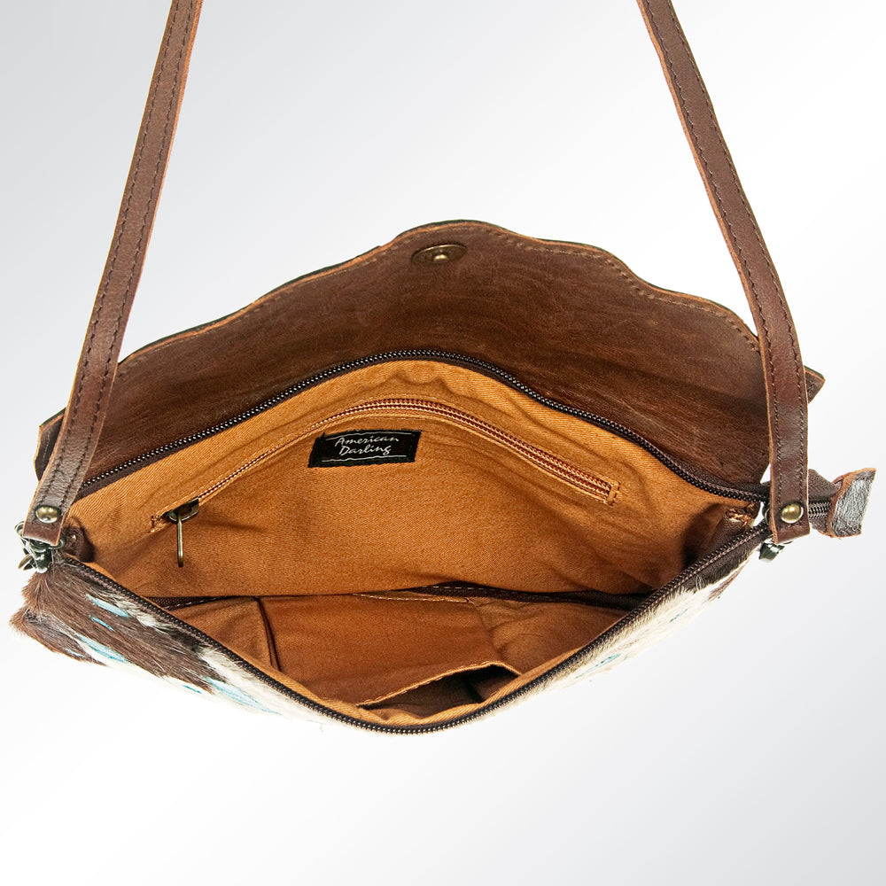 American Darling Clutch Hand Tooled Hair on Genuine Leather Western Women Bag Handbag | for Cute Travel Purse|