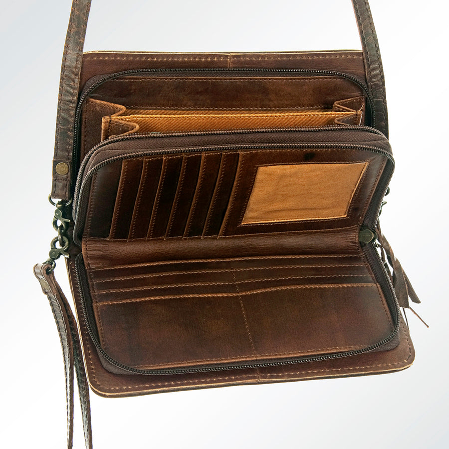 American Darling Organiser Bag Hand Woven Saddle Blanket Genuine Leather Western Wallet Purse with YKK Zipper