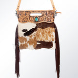 American Darling Women's Clutch Bag Hand Tooled Hair on Genuine Leather Handbag and Ladies Purse