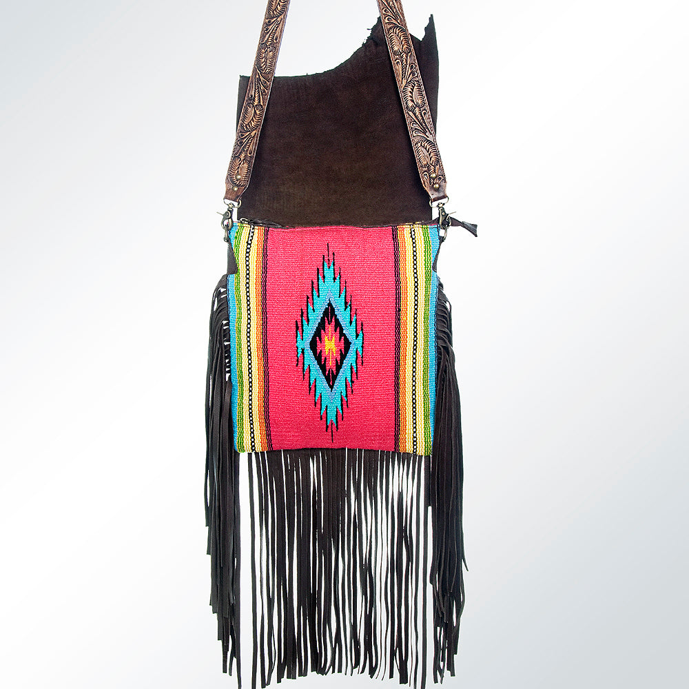 American Darling Messenger Saddle Blanket Genuine Leather Western Women Bag Handbag Purse | Cute