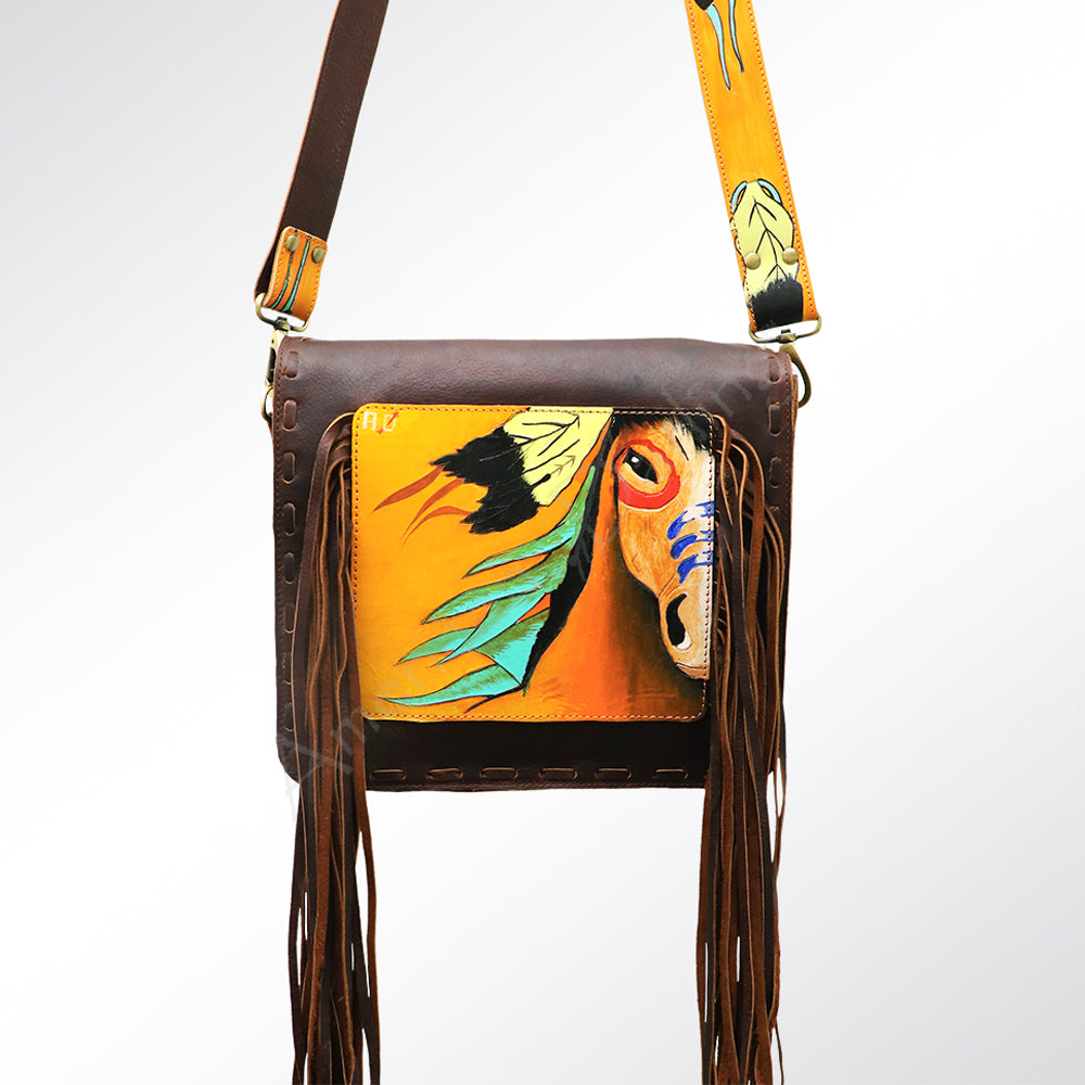 American Darling Crossbody Hand Painted Full Grain Genuine Leather Western Women Bag Handbag Purse |