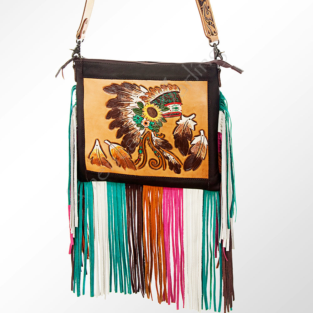 American Darling Cross Body Hand Tooled Genuine Leather Western Women Bag Handbag Purse |
