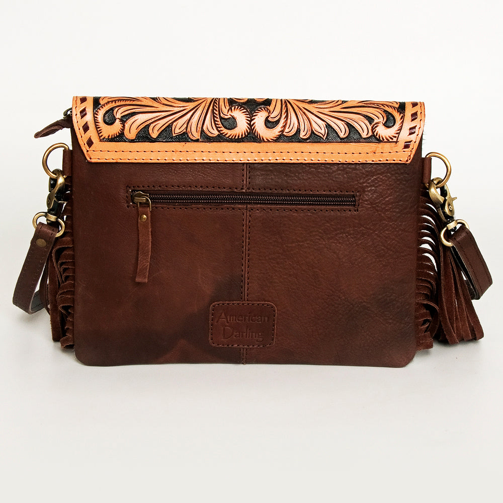 American Darling Envelope Hand Tooled Hair-On Genuine Leather Women Bag Western Handbag Purse | for Cute