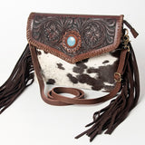 American Darling Envelope Hand Tooled Hair-On Genuine Leather Women Bag Western Handbag Purse | for Cute