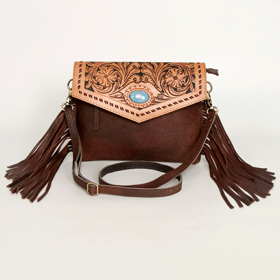 American Darling Envelope Hand Tooled Genuine Leather Women Bag Western Handbag Purse | Purses for Cute