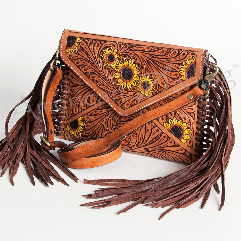 American Darling Envelope Hand Tooled Genuine Leather Women Bag Western Handbag Purse |