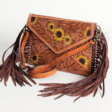 American Darling Envelope Hand Tooled Genuine Leather Women Bag Western Handbag Purse |