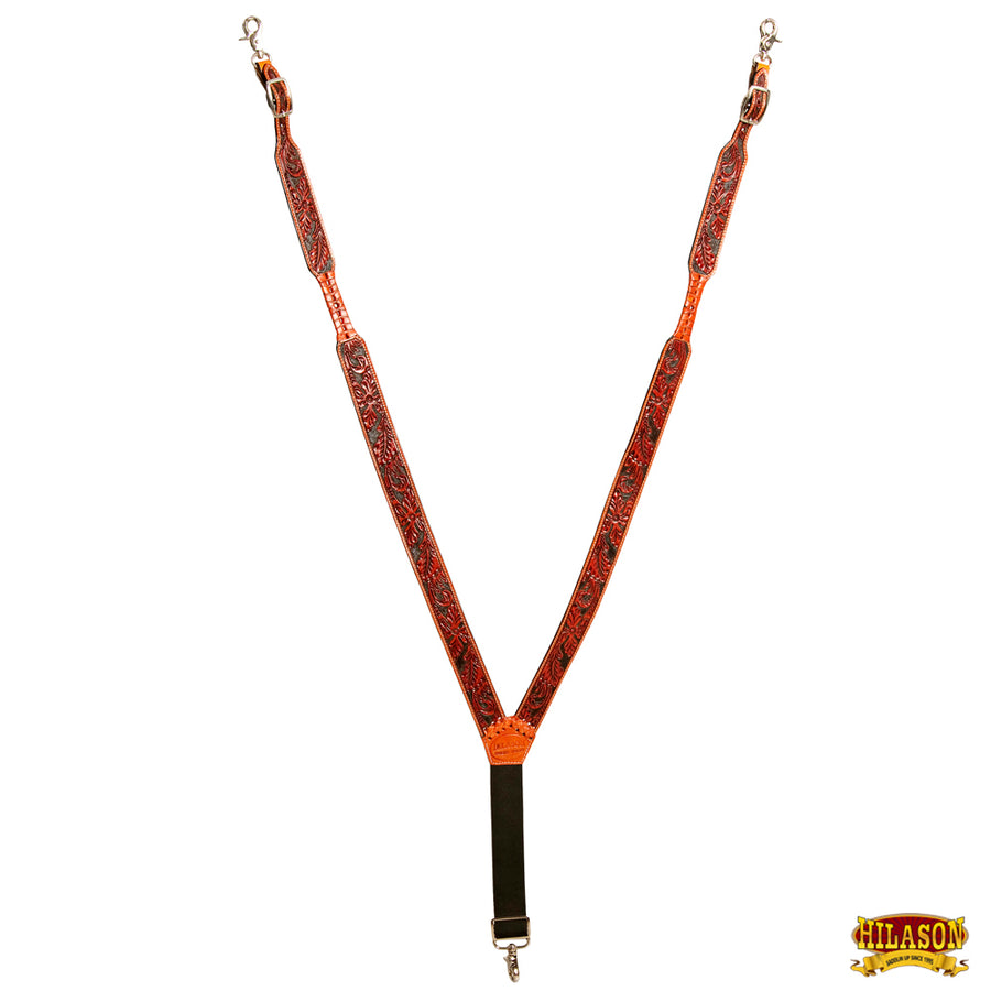 Medium Men Leather Floral Suspender Hilason - Uhorse