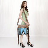 American Darling Signature Crossbody Hand Tooled Upcycled Wool Genuine Leather Women Bag Western Handbag Purse | for Cute