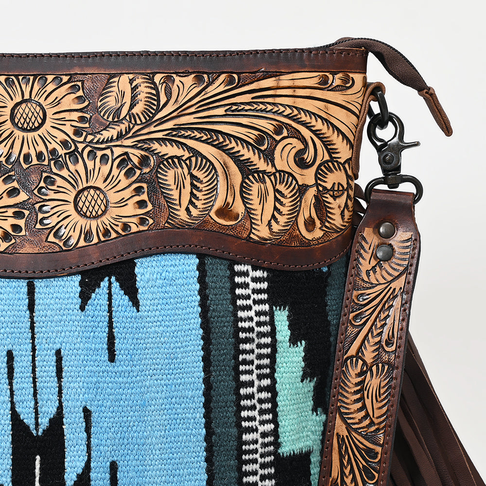 American Darling Signature Crossbody Hand Tooled Upcycled Wool Genuine Leather Women Bag Western Handbag Purse | for Cute