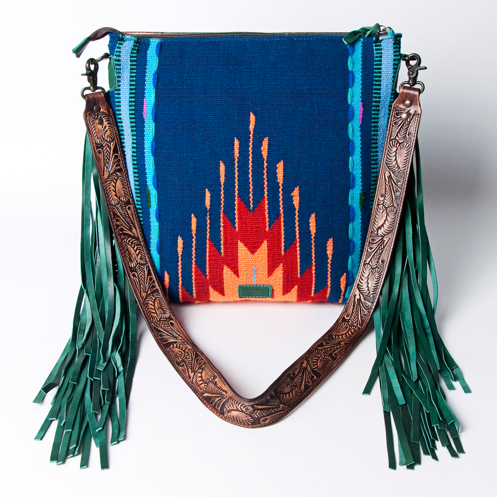 American Darling Signature Crossbody Hand Tooled Upcycled Wool Genuine Leather Women Bag Western Handbag Purse | for Cute