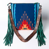 American Darling Signature Crossbody Hand Tooled Upcycled Wool Genuine Leather Women Bag Western Handbag Purse | for Cute