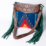 American Darling Signature Crossbody Hand Tooled Upcycled Wool Genuine Leather Women Bag Western Handbag Purse | for Cute