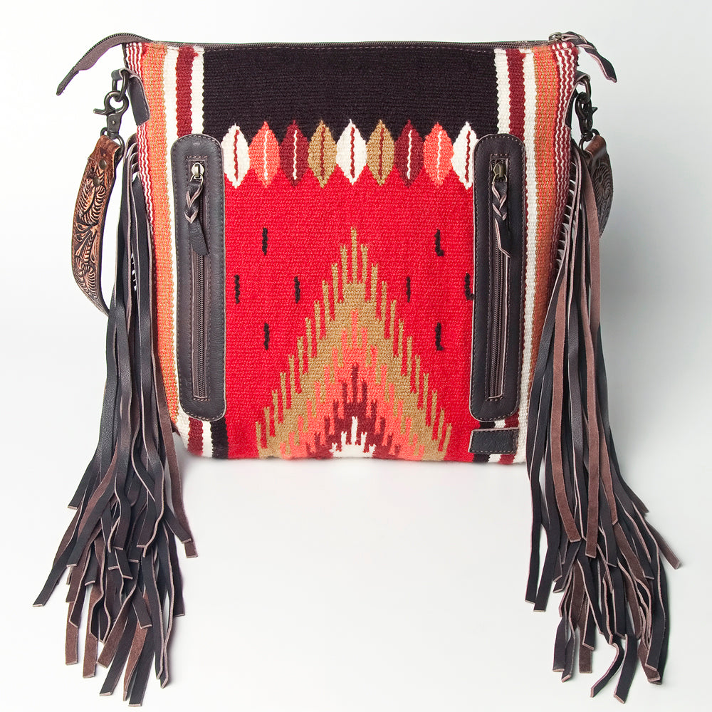 American Darling Signature Crossbody Hand Tooled Upcycled Wool Genuine Leather Women Bag Western Handbag Purse | for Cute