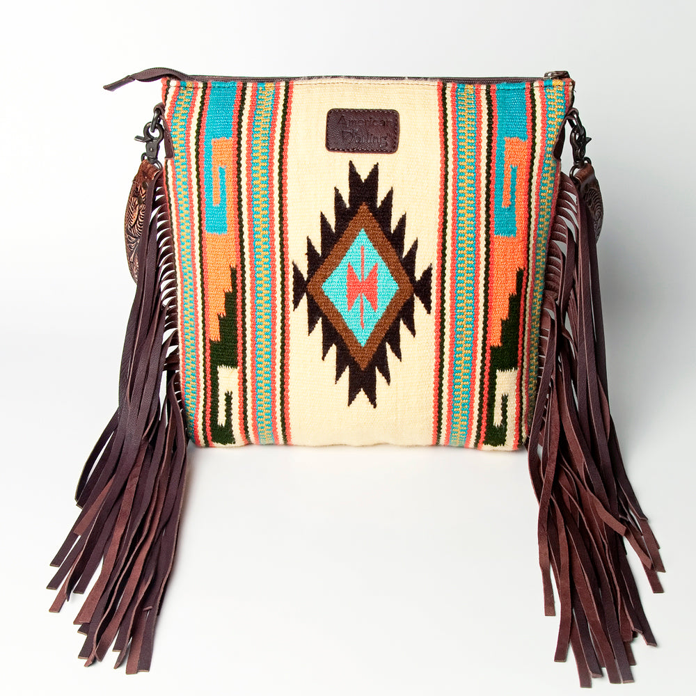 American Darling Signature Crossbody Hand Tooled Upcycled Wool Genuine Leather Women Bag Western Handbag Purse | for Cute