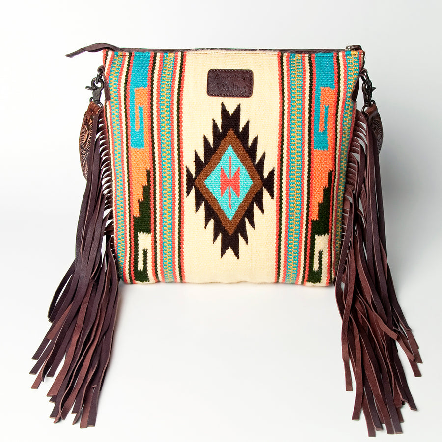 American Darling Signature Crossbody Hand Tooled Upcycled Wool Genuine Leather Women Bag Western Handbag Purse | for Cute