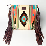 American Darling Signature Crossbody Hand Tooled Upcycled Wool Genuine Leather Women Bag Western Handbag Purse | for Cute