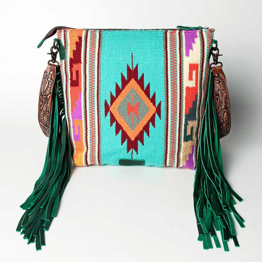 American Darling Signature Crossbody Hand Tooled Upcycled Wool Genuine Leather Women Bag Western Handbag Purse | for Cute