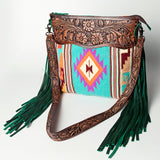 American Darling Signature Crossbody Hand Tooled Upcycled Wool Genuine Leather Women Bag Western Handbag Purse | for Cute