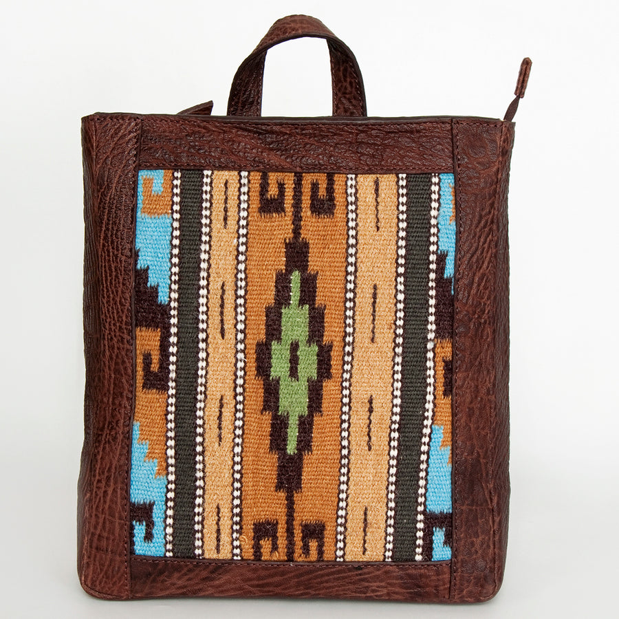 American Darling Backpack Saddle Blanket Fabric Genuine Leather Western Women Bag | for Laptop School Purse Travel