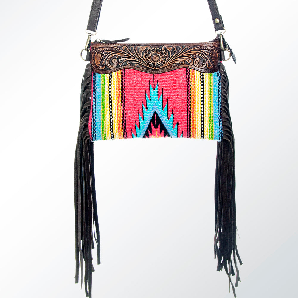 American Darling Cross Body Hand Tooled Saddle Blanket Genuine Leather Western Women Bag Handbag Purse | Crossbody for Cute