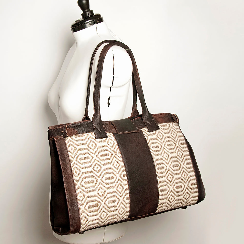 American Darling Duffel Genuine Leather Upcycled Wool Women Bag Western Handbag Purse | Tote Bags