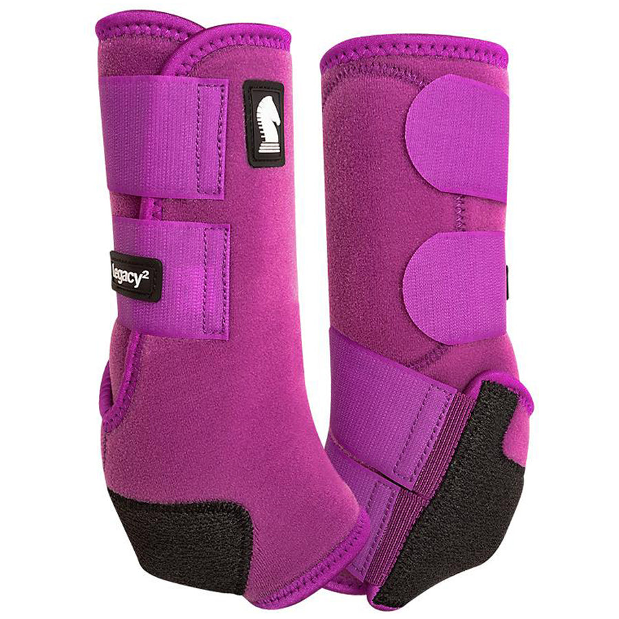 Lrg Classic Equine H. Front Boots Legacy System Plum by Hilason – Cowboy and equestrian accessories