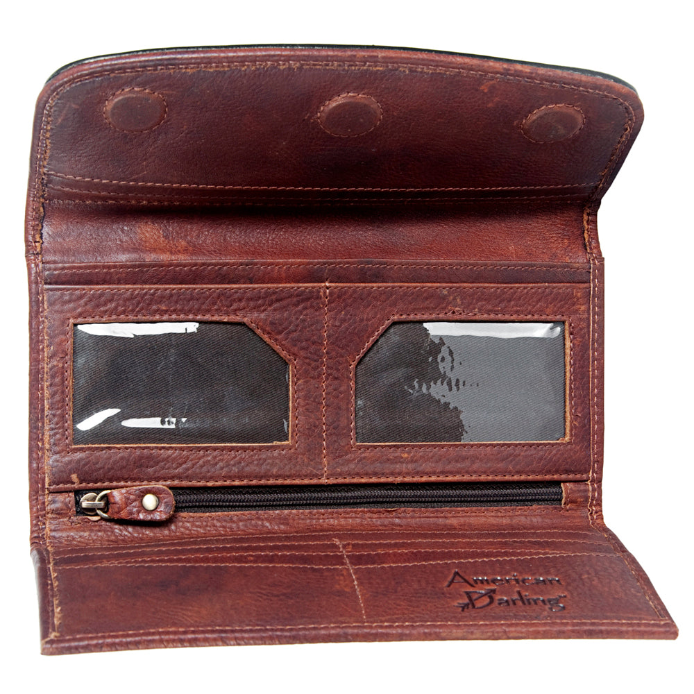American Darling Wallet Hand Tooled Genuine Leather Western Women Bag | Handbag Purse Wristlet Travel Clutch