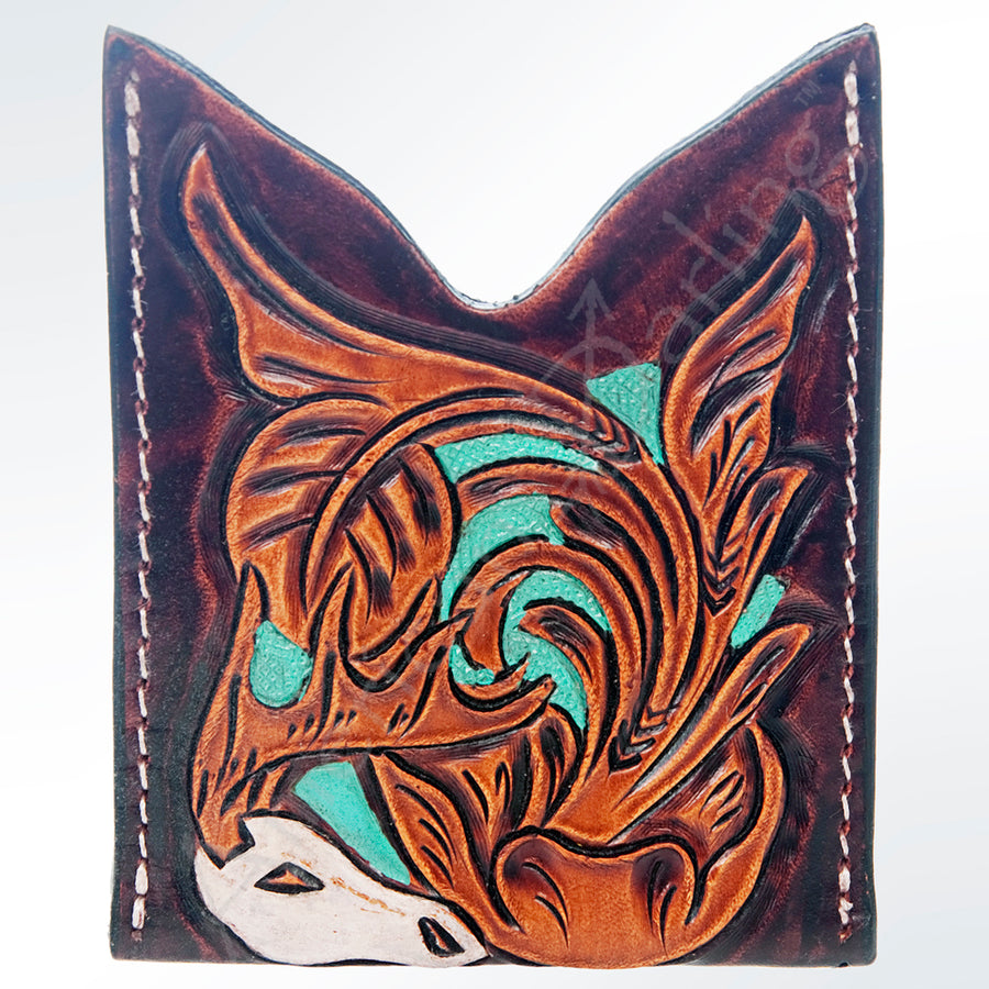 American Darling Card Holder Hand Tooled Genuine Leather | Business Credit