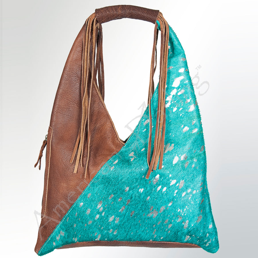 American Darling Hobo Bag Hair-On Cowhide Genuine Leather Western Purse with Fringes YKK Zipper & Well-compartmentalized