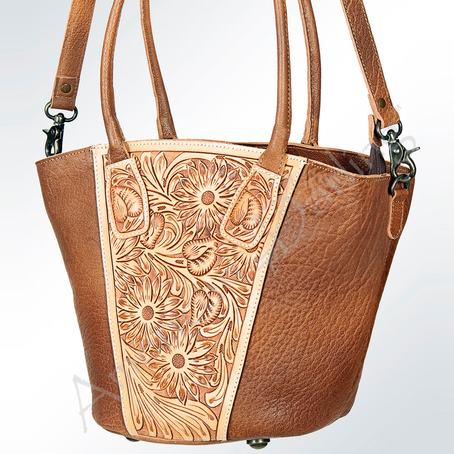 American Darling Hand Tooled Floral Western Leather Hobo Bag - Uhorse