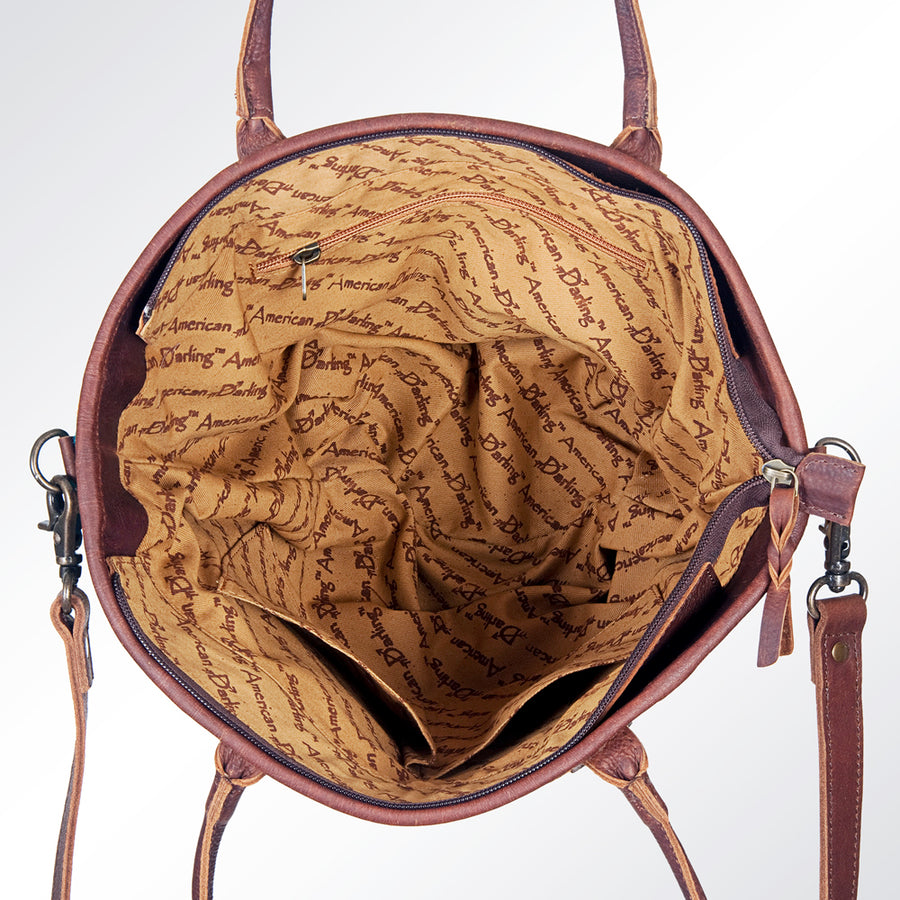 American Darling Hobo Bag Hand Tooled Floral Carved Cowhide Genuine Leather Western Bag with YKK Zipper
