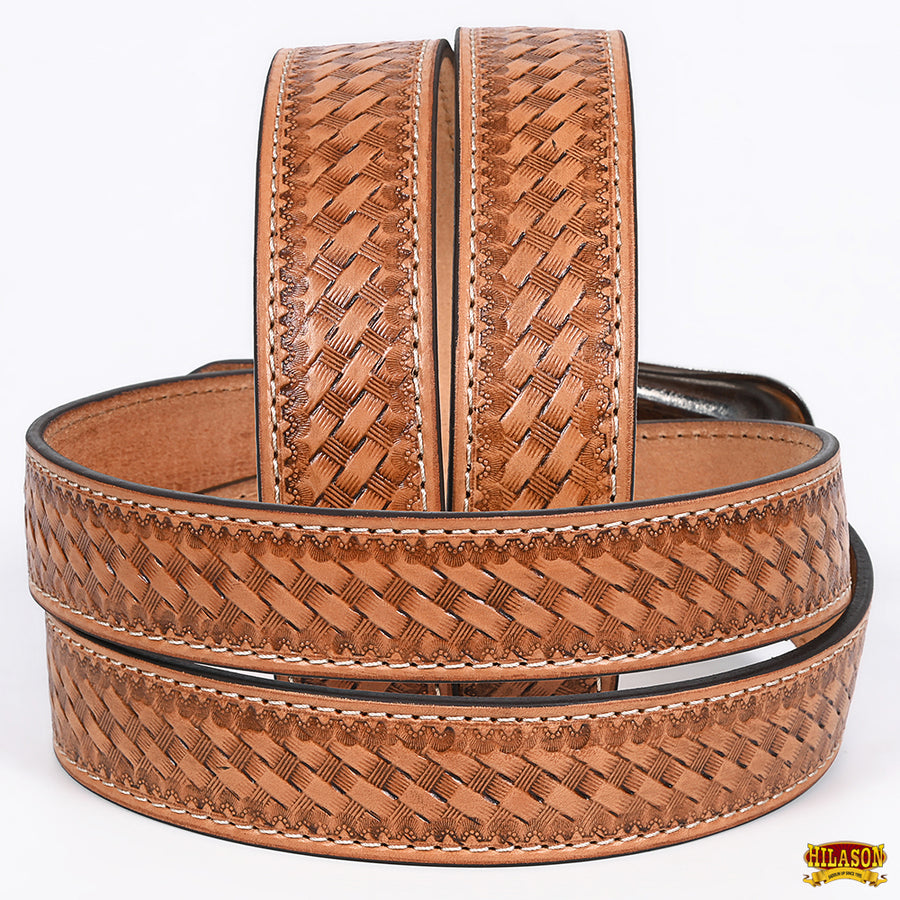 HILASON Western Genuine Leather Belt for Men Women Cowboy Cowgirl Handmade Unisex Full Grain Heavy Duty Engraved Buckle