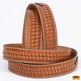 HILASON Western Genuine Leather Belt for Men Women Cowboy Cowgirl Handmade Unisex Basketweave Heavy Duty Belt