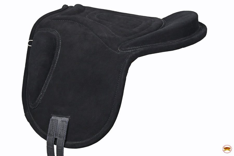 HILASON Western Baretek Bareback Pad Horsemanship Treeless Leather Black | Saddle Riding for Horses