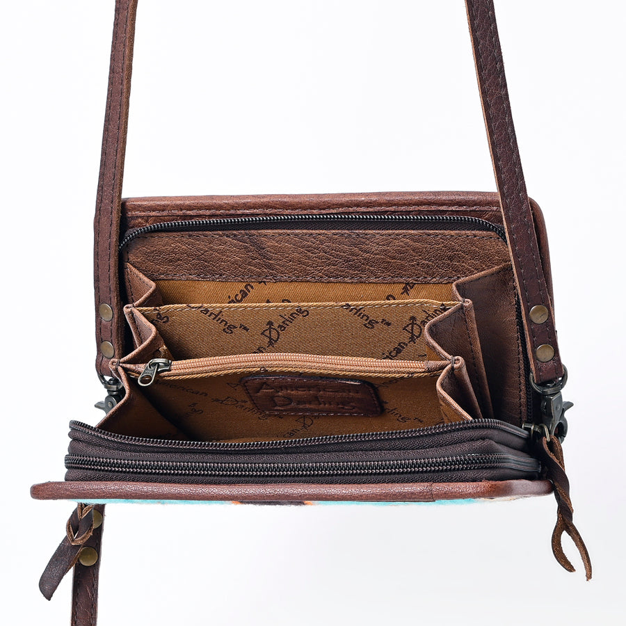 American Darling Organizer Hair On Genuine Leather Western Women Bag Handbag Purse | for Cute Travel