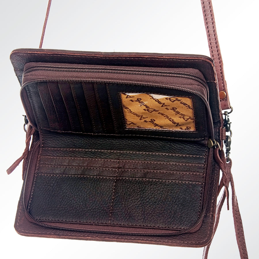 American Darling Organizer Hair On Genuine Leather Western Women Bag Handbag Purse | for Cute Travel