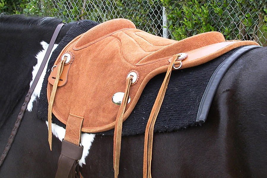 HILASON Western Baretek Bareback Pad Horsemanship Treeless Leather Black | Saddle Riding for Horses