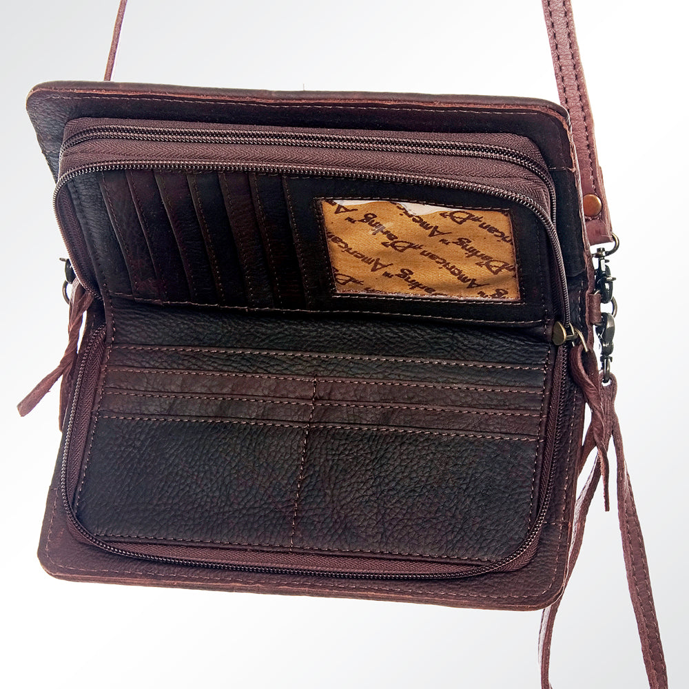 American Darling ORGANISER Upcycled Wool Genuine Leather women bag western handbag purse